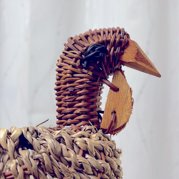 🦃Vintage decorative wicker display basket, thanksgiving holiday Turkey - Picture 5 of 10